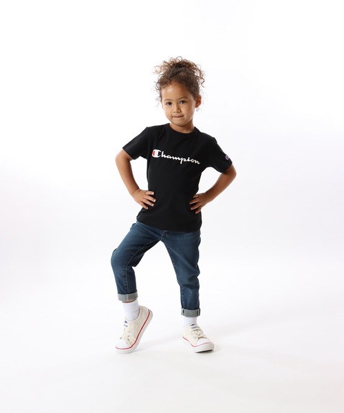 Champion(チャンピオン)の「【Champion/チャンピオン】キッズ ベーシック ショートスリーブTシャツ(Tシャツ/カットソー・キッズ・ブラック/オレンジ/ライトグリーン/オフホワイト/ネイビー/グレー/ベージュ/パープル/ターコイズブルー/イエロー/ライトパープル・140/150/130/100/160/110/120)」の15枚目の写真