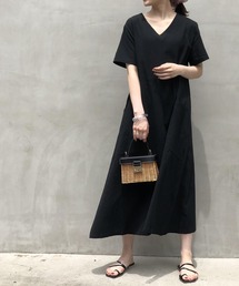 Ritzy | 大人シルエット マキシ丈半袖ワンピース(ワンピース)