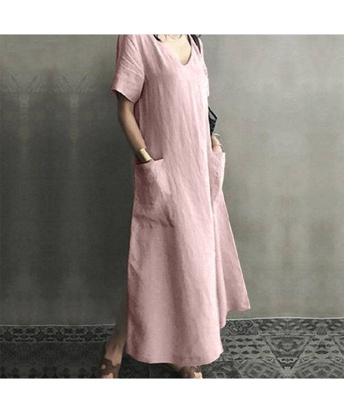 Ritzy(リッツィー)の「大人シルエット マキシ丈半袖ワンピース(ワンピース・レディース・ブラック/ベージュ/ピンク・M/L/XL)」の21枚目の写真