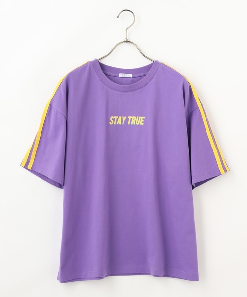 colza(コルザ)の「ライン入りTシャツ(Tシャツ/カットソー・レディース・ブラック/ホワイト×パープル/パープル/ホワイト/オレンジ・M/L/S)」の21枚目の写真