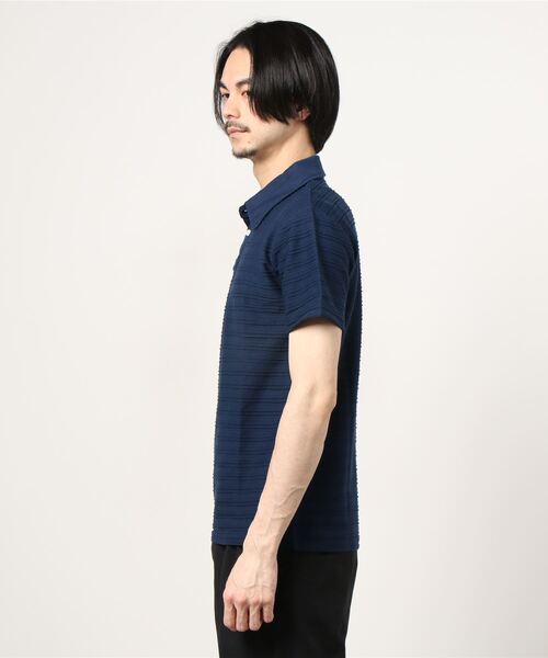 ADMIX/ATELIER SAB MEN（アドミックスアトリエサブメン）の「ピンタック ジャカード 半袖 ポロシャツ（ポロシャツ・メンズ・ホワイト/チャコールグレー/ブラック/ネイビー・48/50/52）」の6枚目の写真
