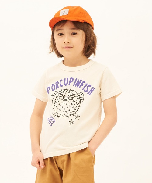 RUGGEDWORKS（ラゲッドワークス）の「【made in JAPAN】オーガニックコットン海の生き物プリント半袖TEE（Tシャツ/カットソー・キッズ・ライトグレー/ライトブルー/チャコール・120/140/130/110/100/90）」の2枚目の写真