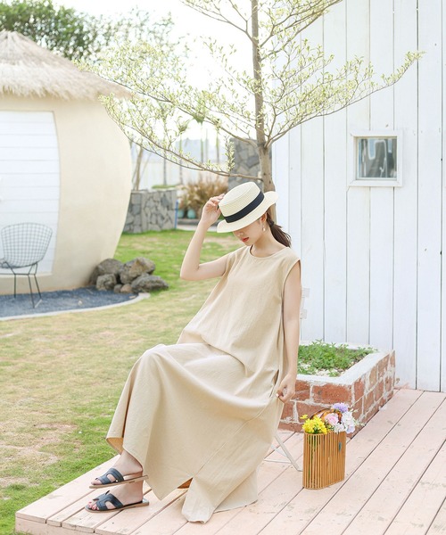 Jewelobe（ジュエローブ）の「オーバーサイズノースリマキシワンピース