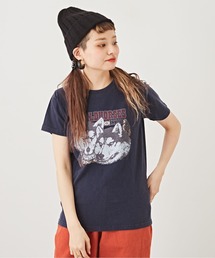 CUBE SUGAR（キューブシュガー）の「天竺 パウダー加工 プリントTシャツ（Tシャツ/カットソー）」
