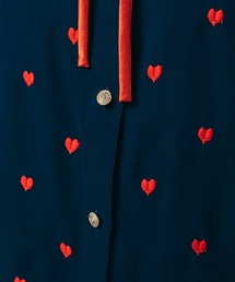 DOUBLE STANDARD CLOTHING◆21SS シフォンハート 刺繍ブラウス 半袖ブラウス/36/ポリエステル/NVY/0204-180-212 fit=scale-down,w=1200