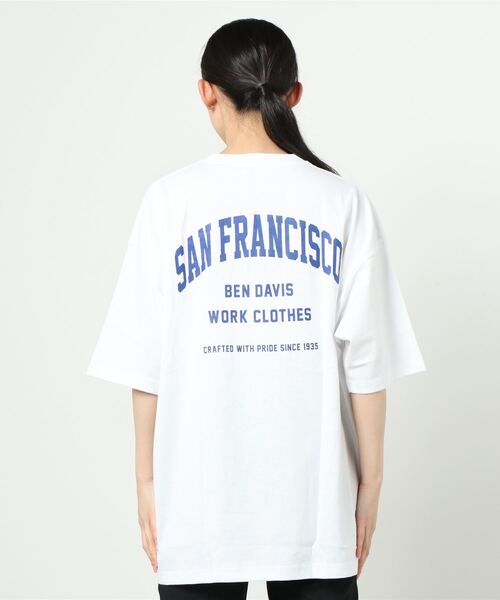 BEN DAVIS（ベンデイビス）の「BEN DAVIS/ベンデイビス ビッグシルエット カレッジ ロゴ Tシャツ（Tシャツ/カットソー・メンズ・ホワイト/アッシュグレー/ブラック/ネイビー・M/L）」の5枚目の写真