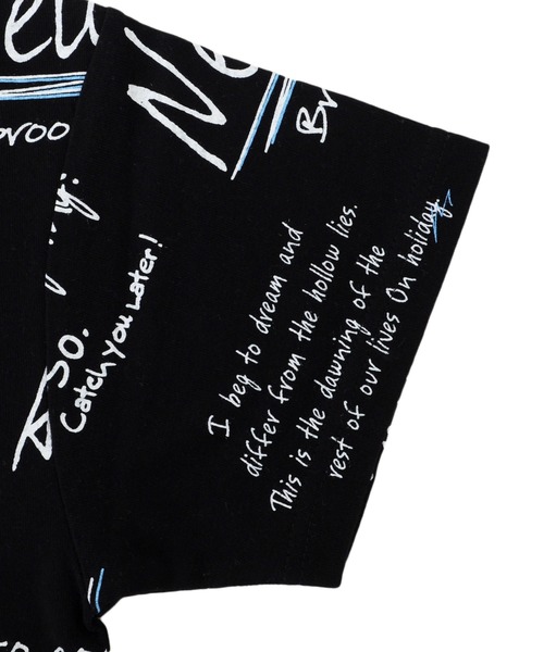 GLAZOS(グラソス)の「天竺・接触冷感ドロップショルダーロゴ総柄半袖Tシャツ(Tシャツ/カットソー・キッズ・ブラック/ライトグリーン/ホワイト・130cm/160cm/150cm/140cm/170cm)」の9枚目の写真