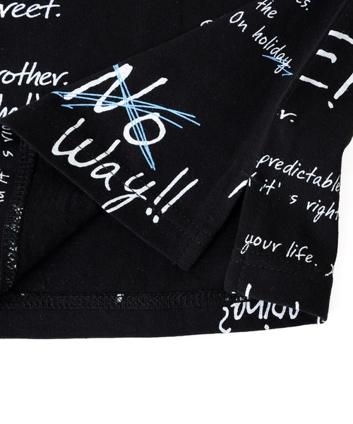 GLAZOS(グラソス)の「天竺・接触冷感ドロップショルダーロゴ総柄半袖Tシャツ(Tシャツ/カットソー・キッズ・ブラック/ライトグリーン/ホワイト・130cm/160cm/150cm/140cm/170cm)」の4枚目の写真