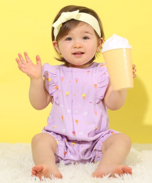 ベビードール 孤爪 ロンパース BABYDOLL（ベビードール）の「ヒョウ柄 王冠 ペイント