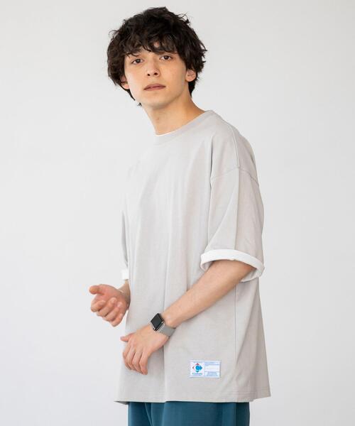 coen（コーエン）の「USAコットンフェイクレイヤードTシャツ（Tシャツ/カットソー・メンズ・ホワイト/グレー/ブラック/ベージュ・LARGE/X-LARGE/MEDIUM/SMALL）」の3枚目の写真