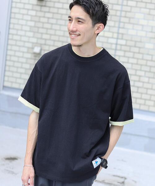 coen（コーエン）の「USAコットンフェイクレイヤードTシャツ（Tシャツ/カットソー・メンズ・ホワイト/グレー/ブラック/ベージュ・LARGE/X-LARGE/MEDIUM/SMALL）」の13枚目の写真