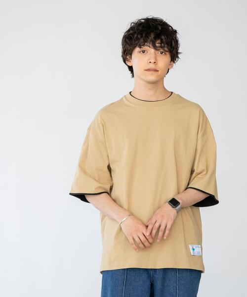 coen（コーエン）の「USAコットンフェイクレイヤードTシャツ（Tシャツ/カットソー・メンズ・ホワイト/グレー/ブラック/ベージュ・LARGE/X-LARGE/MEDIUM/SMALL）」の19枚目の写真