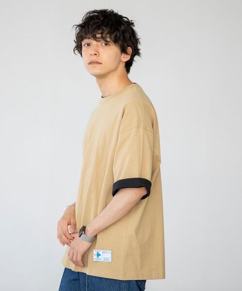 coen（コーエン）の「USAコットンフェイクレイヤードTシャツ（Tシャツ/カットソー・メンズ・ホワイト/グレー/ブラック/ベージュ・LARGE/X-LARGE/MEDIUM/SMALL）」の21枚目の写真