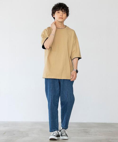 coen（コーエン）の「USAコットンフェイクレイヤードTシャツ（Tシャツ/カットソー・メンズ・ホワイト/グレー/ブラック/ベージュ・LARGE/X-LARGE/MEDIUM/SMALL）」の22枚目の写真