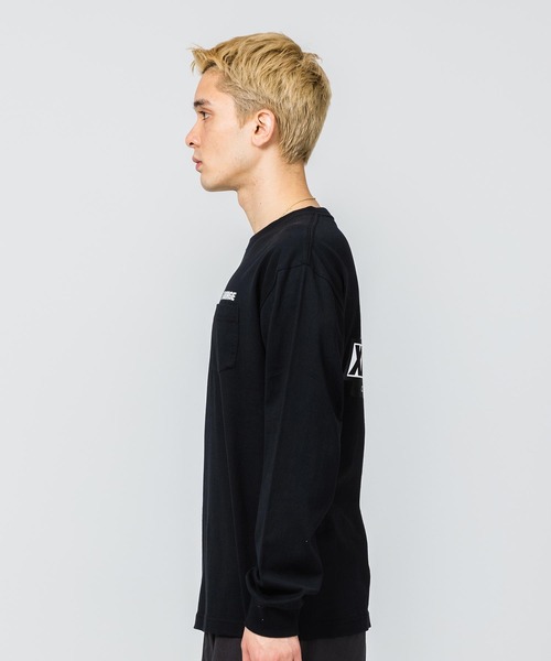 XLARGE（エクストララージ）の「SLANTED OG L/S POCKET TEE（Tシャツ/カットソー・メンズ・ホワイト/ブラック/ベージュ/パープル/ネイビー・S/M/L/XL）」の6枚目の写真
