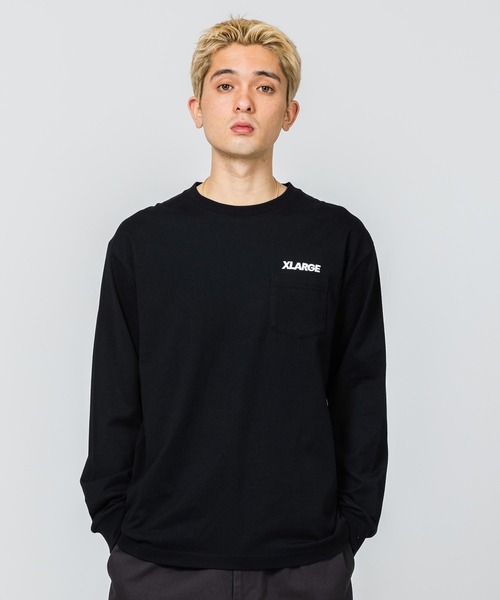 XLARGE（エクストララージ）の「SLANTED OG L/S POCKET TEE（Tシャツ/カットソー・メンズ・ホワイト/ブラック/ベージュ/パープル/ネイビー・S/M/L/XL）」の7枚目の写真