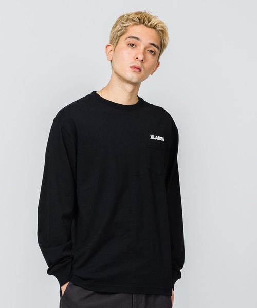 XLARGE（エクストララージ）の「SLANTED OG L/S POCKET TEE（Tシャツ/カットソー・メンズ・ホワイト/ブラック/ベージュ/パープル/ネイビー・S/M/L/XL）」の14枚目の写真