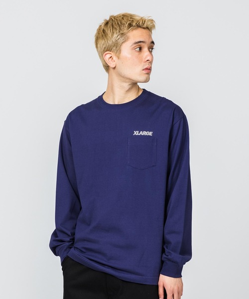 XLARGE（エクストララージ）の「SLANTED OG L/S POCKET TEE（Tシャツ/カットソー・メンズ・ホワイト/ブラック/ベージュ/パープル/ネイビー・S/M/L/XL）」の15枚目の写真