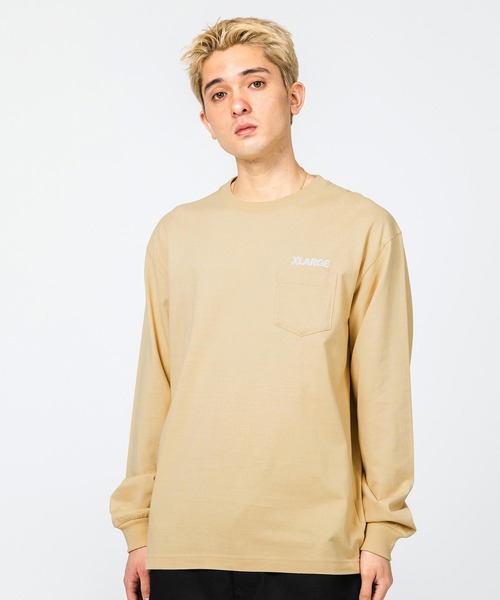 XLARGE（エクストララージ）の「SLANTED OG L/S POCKET TEE（Tシャツ/カットソー・メンズ・ホワイト/ブラック/ベージュ/パープル/ネイビー・S/M/L/XL）」の16枚目の写真