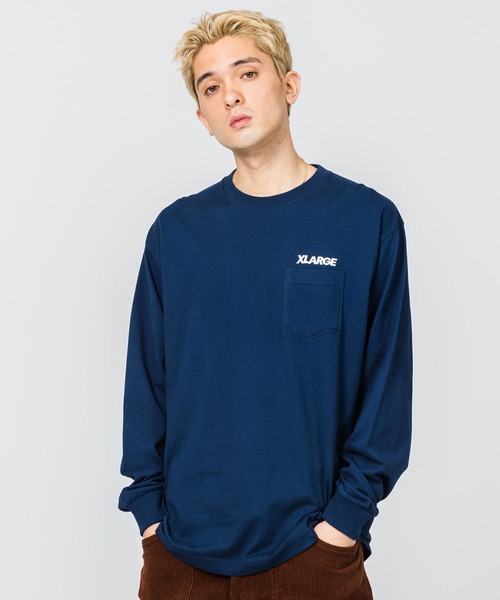 XLARGE（エクストララージ）の「SLANTED OG L/S POCKET TEE（Tシャツ/カットソー・メンズ・ホワイト/ブラック/ベージュ/パープル/ネイビー・S/M/L/XL）」の17枚目の写真