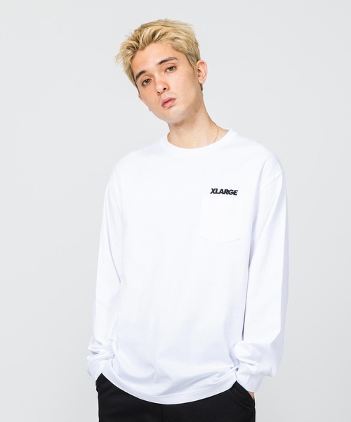 XLARGE（エクストララージ）の「SLANTED OG L/S POCKET TEE（Tシャツ/カットソー・メンズ・ホワイト/ブラック/ベージュ/パープル/ネイビー・S/M/L/XL）」の18枚目の写真
