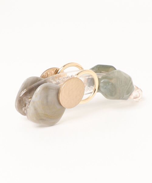 Monocoro toppi（モノコロトッピ）の「クリア ドロップ マーブル バナナクリップ（その他ヘアアクセサリー・レディース・アイボリー/グレー/カーキ・フリー）」の6枚目の写真