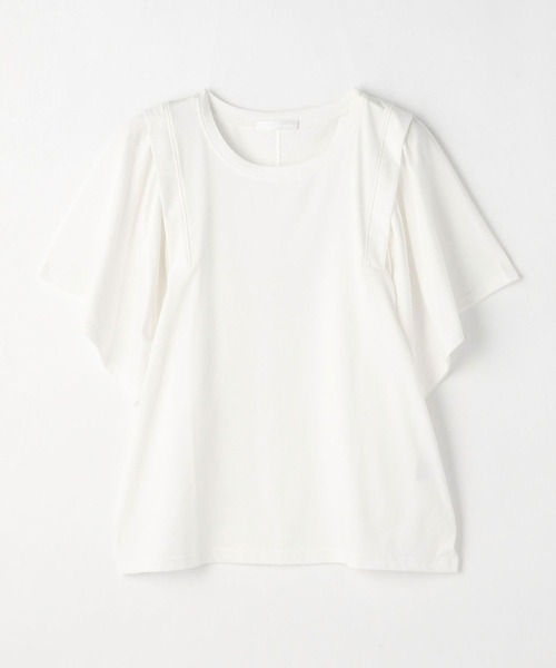 NICOLE white（ニコルホワイト）の「ボリュームフレアースリーブカットソー（Tシャツ/カットソー・レディース・ブラック/オフホワイト/サックスブルー・FREE）」の13枚目の写真