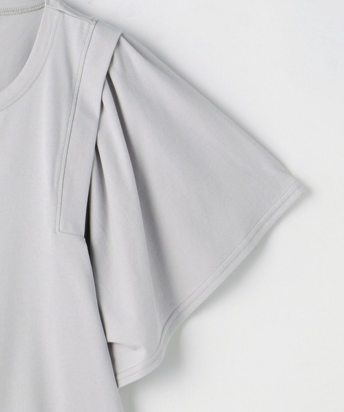 NICOLE white（ニコルホワイト）の「ボリュームフレアースリーブカットソー（Tシャツ/カットソー・レディース・ブラック/オフホワイト/サックスブルー・FREE）」の9枚目の写真