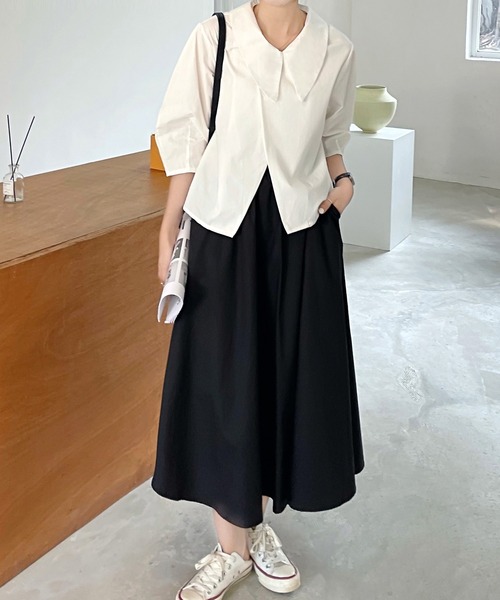 fd style（エフディ スタイル）の「【DS】クロスアシンメトリーショートコート（その他トップス・レディース・ホワイト/ライトブルー・FREE）」の3枚目の写真