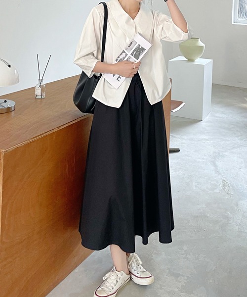 fd style（エフディ スタイル）の「【DS】クロスアシンメトリーショートコート（その他トップス・レディース・ホワイト/ライトブルー・FREE）」の6枚目の写真