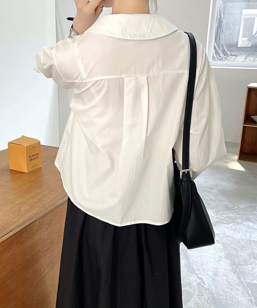 fd style（エフディ スタイル）の「【DS】クロスアシンメトリーショートコート（その他トップス・レディース・ホワイト/ライトブルー・FREE）」の7枚目の写真