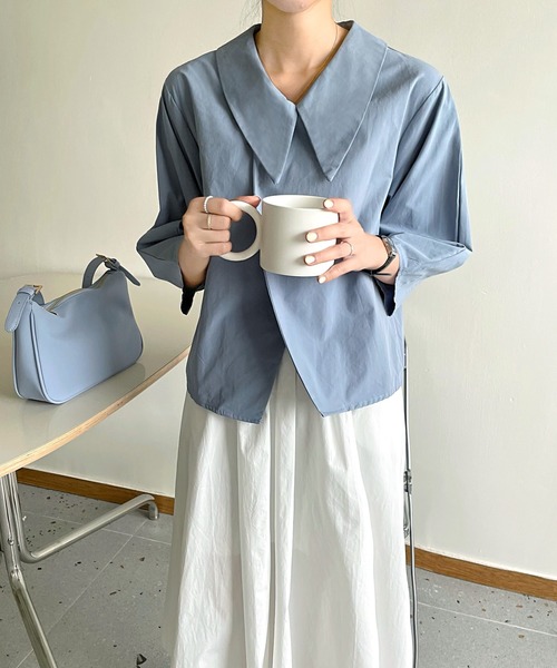 fd style（エフディ スタイル）の「【DS】クロスアシンメトリーショートコート（その他トップス・レディース・ホワイト/ライトブルー・FREE）」の16枚目の写真