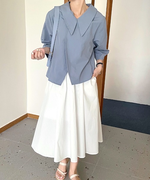 fd style（エフディ スタイル）の「【DS】クロスアシンメトリーショートコート（その他トップス・レディース・ホワイト/ライトブルー・FREE）」の17枚目の写真