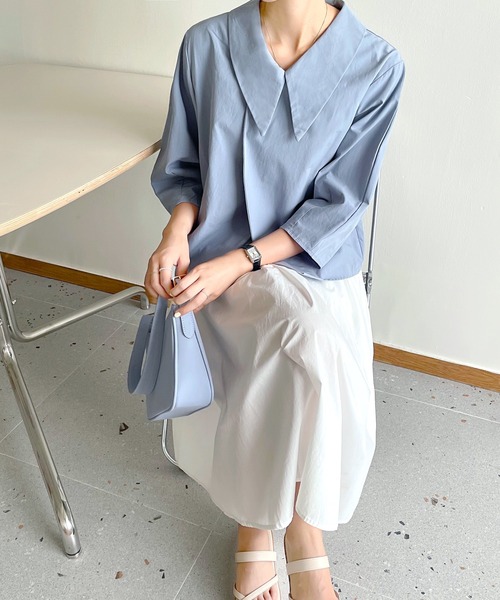 fd style（エフディ スタイル）の「【DS】クロスアシンメトリーショートコート（その他トップス・レディース・ホワイト/ライトブルー・FREE）」の18枚目の写真