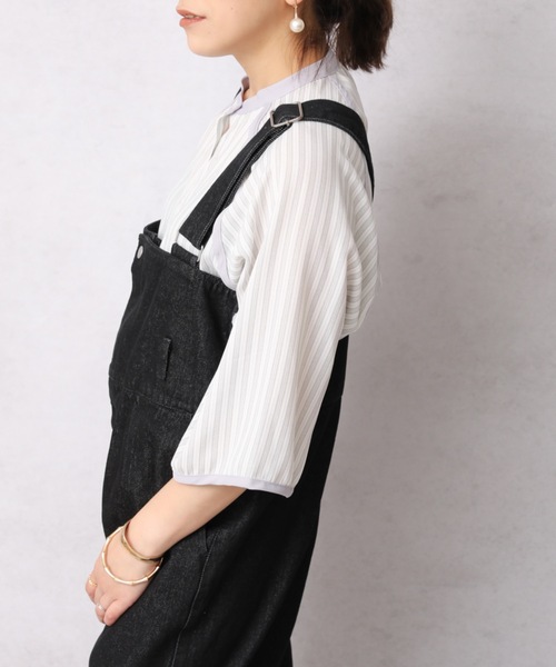 ap retro（アプレトロ）の「パイピングラグランBIGストライプシャツ【ZOZO限定アイテム】（シャツ/ブラウス・レディース・ブルー/アイボリー/ミント・FREE）」の17枚目の写真