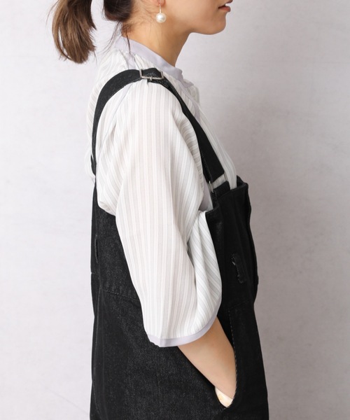 ap retro（アプレトロ）の「パイピングラグランBIGストライプシャツ【ZOZO限定アイテム】（シャツ/ブラウス・レディース・ブルー/アイボリー/ミント・FREE）」の16枚目の写真