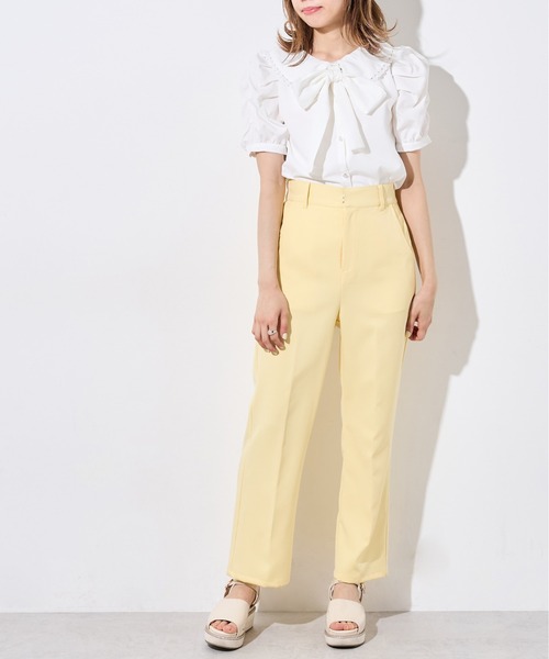 OLIVE des OLIVE（オリーブデオリーブ）の「【WEB限定】ボウタイ衿レース5分袖ブラウス（シャツ/ブラウス・レディース・オフホワイト/インディゴブルー/アイボリー・FREE）」の7枚目の写真