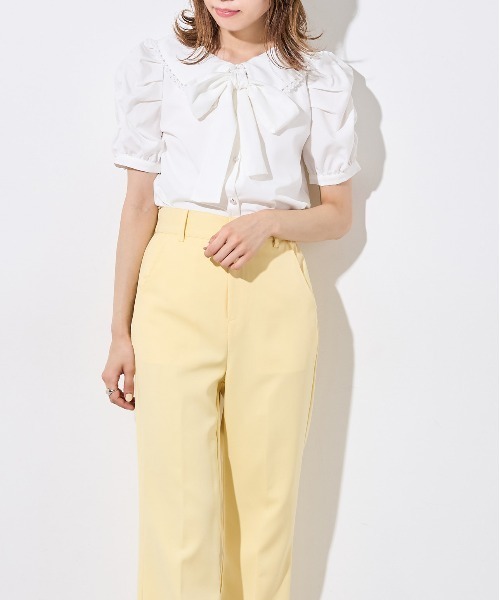 OLIVE des OLIVE（オリーブデオリーブ）の「【WEB限定】ボウタイ衿レース5分袖ブラウス（シャツ/ブラウス・レディース・オフホワイト/インディゴブルー/アイボリー・FREE）」の8枚目の写真