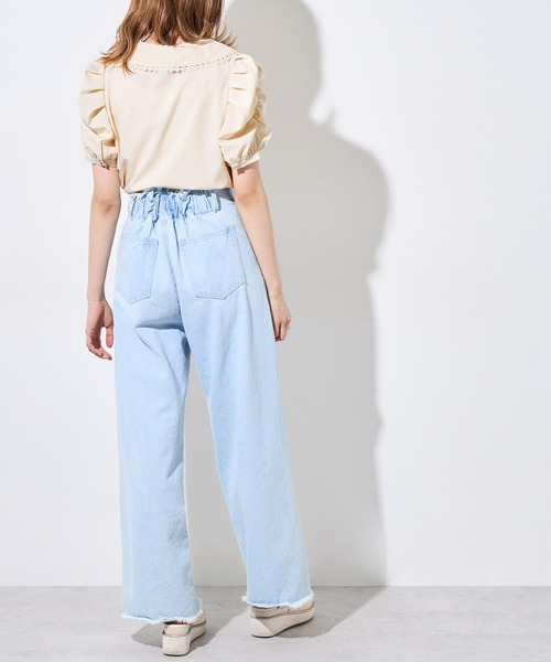 OLIVE des OLIVE（オリーブデオリーブ）の「【WEB限定】ボウタイ衿レース5分袖ブラウス（シャツ/ブラウス・レディース・オフホワイト/インディゴブルー/アイボリー・FREE）」の21枚目の写真