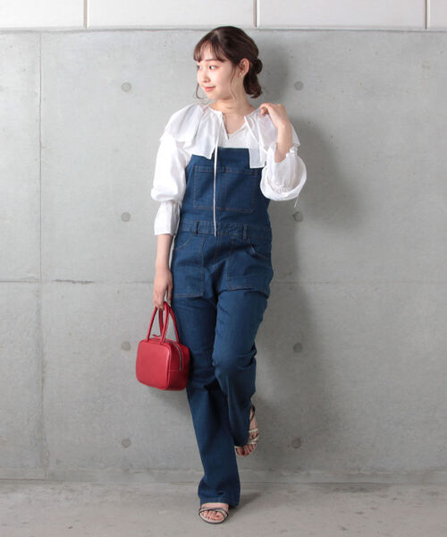 fredy repit(フレディレピ)の「デニムスリムサロペット(サロペット/オーバーオール・レディース・インディゴブルー/ブラック・36/38)」の10枚目の写真