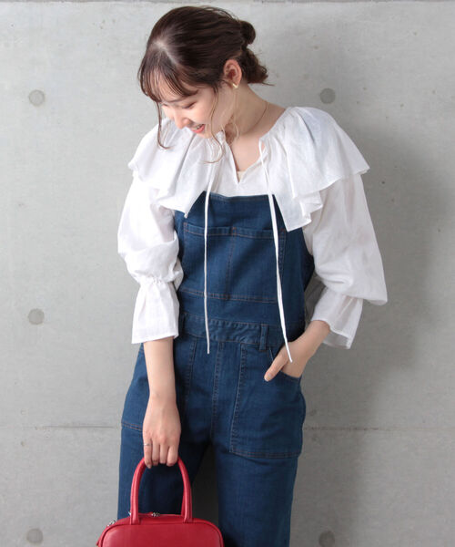 fredy repit(フレディレピ)の「デニムスリムサロペット(サロペット/オーバーオール・レディース・インディゴブルー/ブラック・36/38)」の18枚目の写真