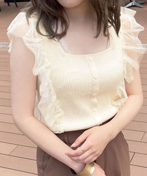 【apres jour clair】チュールリブニットトップス【ZOZOTOWN限定アイテム】