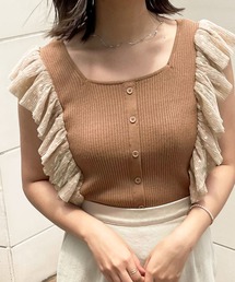 【apres jour clair】チュールリブニットトップス【ZOZOTOWN限定アイテム】