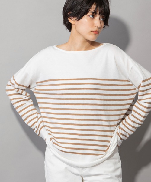 Munich（ミューニック）の「ソフトジャージボートネックプルオーバー（ニット/セーター・レディース・ブラック/ベージュ/レッド/グリーン・FREE）」の3枚目の写真