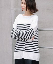 Munich | コットンウールソフトジャージー　ボートネックプルオーバー(ニット/セーター)