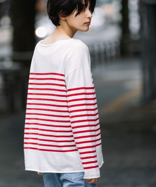 Munich（ミューニック）の「ソフトジャージボートネックプルオーバー（ニット/セーター・レディース・ブラック/ベージュ/レッド/グリーン・FREE）」の9枚目の写真