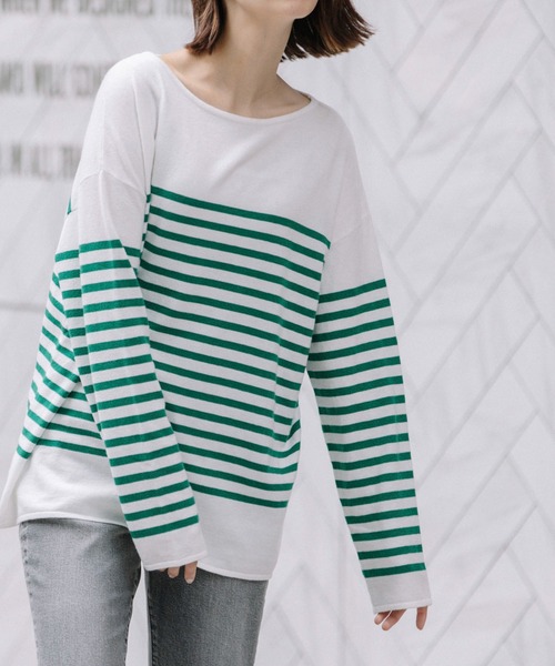 Munich（ミューニック）の「ソフトジャージボートネックプルオーバー（ニット/セーター・レディース・ブラック/ベージュ/レッド/グリーン・FREE）」の13枚目の写真