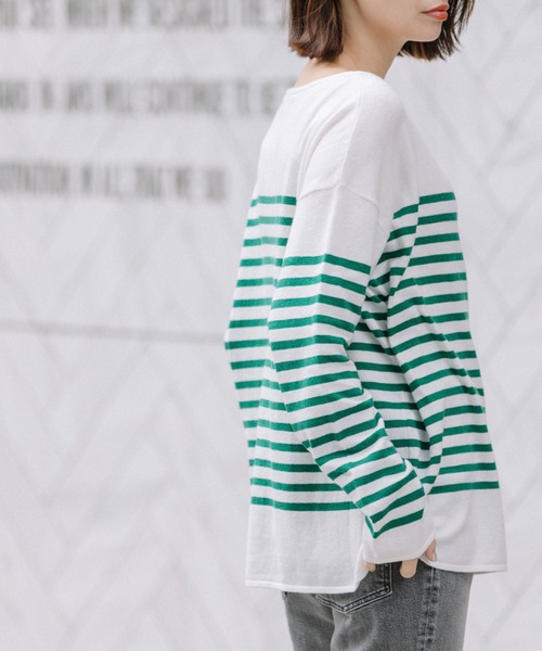 Munich（ミューニック）の「ソフトジャージボートネックプルオーバー（ニット/セーター・レディース・ブラック/ベージュ/レッド/グリーン・FREE）」の14枚目の写真