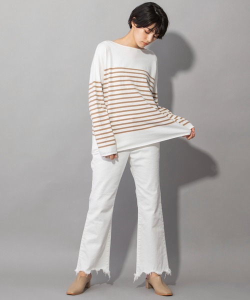 Munich（ミューニック）の「ソフトジャージボートネックプルオーバー（ニット/セーター・レディース・ブラック/ベージュ/レッド/グリーン・FREE）」の15枚目の写真