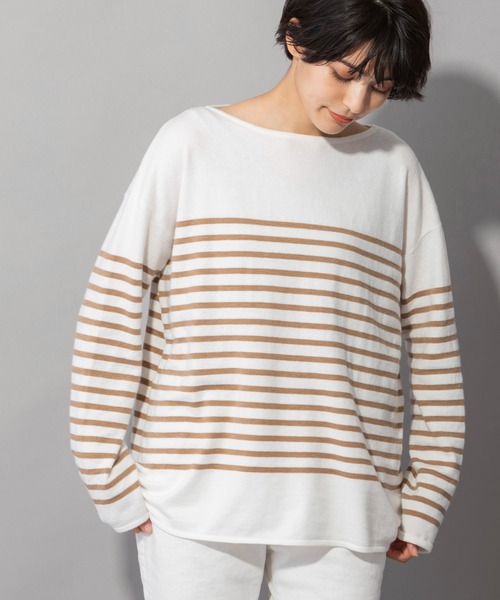 Munich（ミューニック）の「ソフトジャージボートネックプルオーバー（ニット/セーター・レディース・ブラック/ベージュ/レッド/グリーン・FREE）」の17枚目の写真